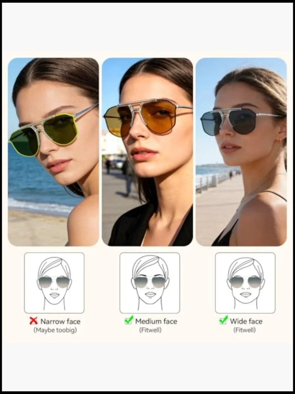 Polarized Aviator Sunglasses Oversized Metal UV400 Flat Top